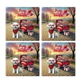 thumbnail image 2 of Be My Valentine's Bichon Frise Truck Full of Love Flower Balloon Set of 4 Stone Coasters Bichons Dog Lovers Gifts Idea 4x4in Absorbent Soapstone Coaster - 02029, 2 of 5