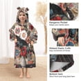 thumbnail image 4 of BZSMCE Wearable Blanket Hoodie Fashion Patchwork Bloom Home Wear, 4 of 7