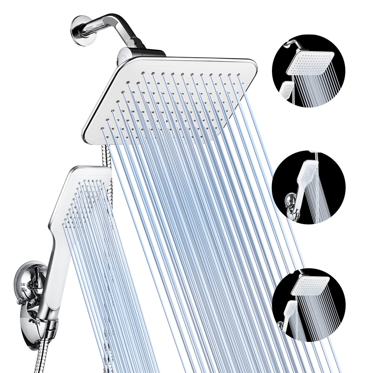 UltraLuxury 10''X7'' Rainfall Shower Head and Handheld Shower Combo