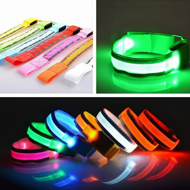 Volkmi Reflective LED Light Arm Band Flash Bracelet Running Light Wrist Band Cycling Mountaineering Luminous Arm Band Orange