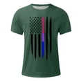 thumbnail image 4 of Men's 4Th For July T-Shirt Fashion American Patriotic Flag Print Blouse Loose Round Neck Short Sleeve Casual Versatile Tops Army Green XXXL, 4 of 4