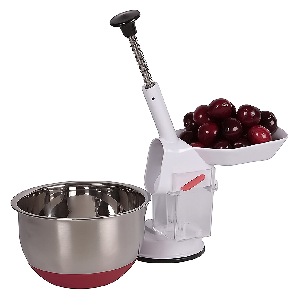 Your Choice Kitchen Cherry and Olive Pitter with Non-Slip Base, Spring loaded hole puncher, and transparent base. - image 3 of 3
