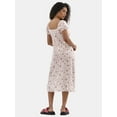 thumbnail image 2 of No Boundaries Midi Dress with Puff Sleeves, Women's, 2 of 4