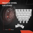 thumbnail image 3 of A-Premium Wheel Studs Compatible with Jeep Grand Cherokee 2000-2004 Grand Wagoneer 1993 Liberty 2002-2007 TJ 1997-1999 20-PC Set, 3 of 6