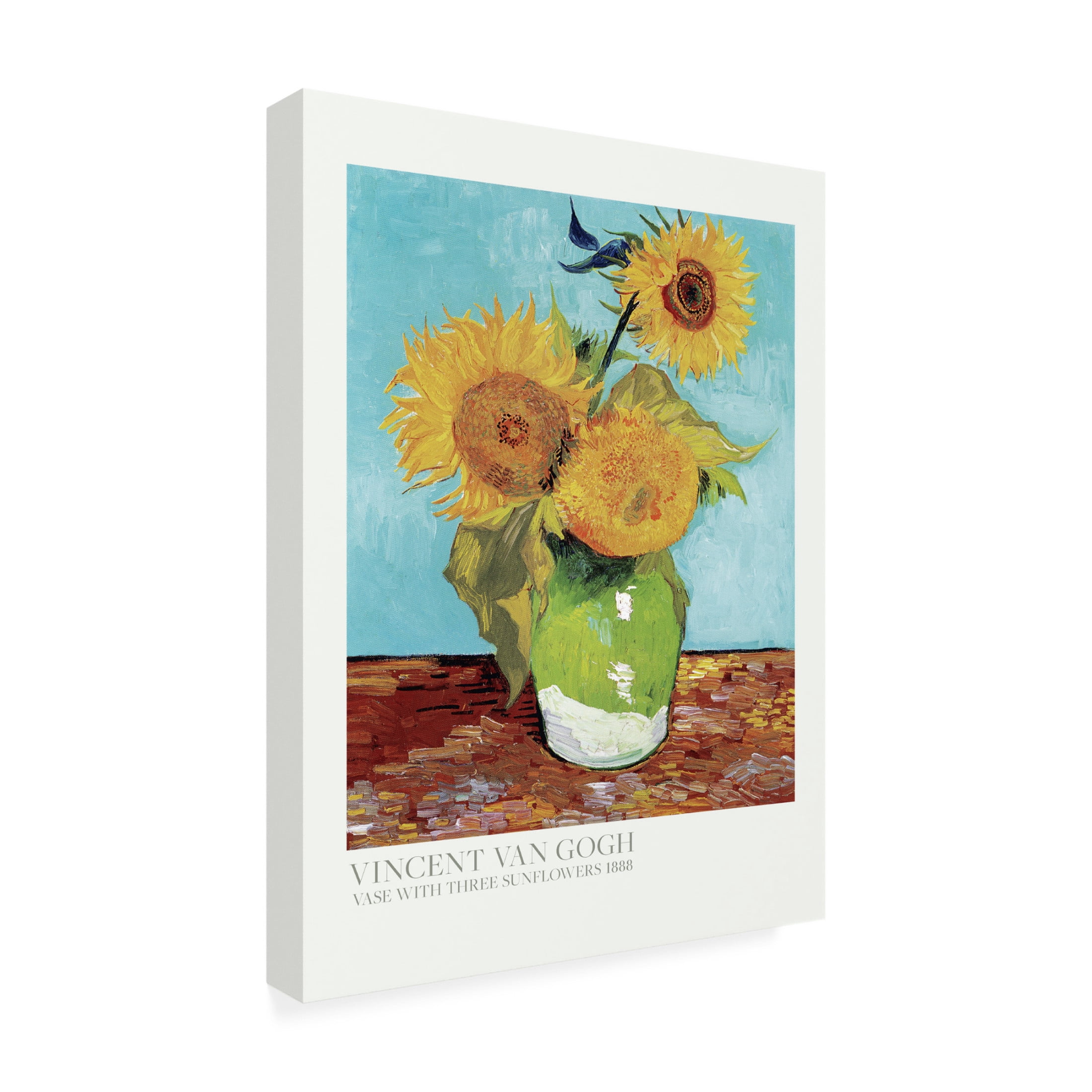 Trademark Fine Art Pictufy Vase With Three Sunflowers Canvas Wall Art
