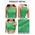 thumbnail image 3 of ANFERRY Women's Fitting Seamless Tank Tops Ribbed Crew Neck Racerback Workout Camisoles with Sewn in Bra, 3 of 9