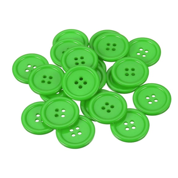 Uxcell 22 Pcs Green Resin Button, 1 1/8 Inch(30mm) Round 4 Holes Sewing Buttons, Big Size Flatback Button for DIY Craft Making Clothes Sewing Handmade Ornament