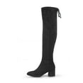 thumbnail image 4 of JORYA Women's Over the Knee Boots Block Heel Black Boots, 4 of 7