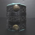 thumbnail image 2 of Pre-Owned 01A CHANEL Harako Leather Wide Bangle Bracelet, Black x Blue, Women's, 2 of 6