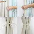thumbnail image 7 of Spencer 4Pcs Braided Curtain Tiebacks, Rope Belt Curtain Tie Buckle Holdback Drapery Curtain Tie Back with 4 Metal Hooks (Beige), 7 of 7