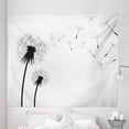 thumbnail image 1 of Dandelion Tapestry, Blowing Away Floral Illustration Monochrome Arrangement Romantic Pattern, Fabric Wall Hanging Decor for Bedroom Living Room Dorm, 5 Sizes, Black White, by Ambesonne, 1 of 1