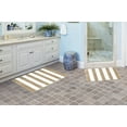 thumbnail image 2 of Garland Rug Beach Stripe Washable Bath Rug Set, 2 Piece Set (17"x24" Bath Rug, & 21"x34" Bath Rug) Tan/White, 2 of 5