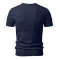 thumbnail image 5 of COSFO Men Tshirts Summer Knit Blue Short Sleeve Shirt Slim Fit Crew Neck Casual Mens T Shirts 3xl, 5 of 5