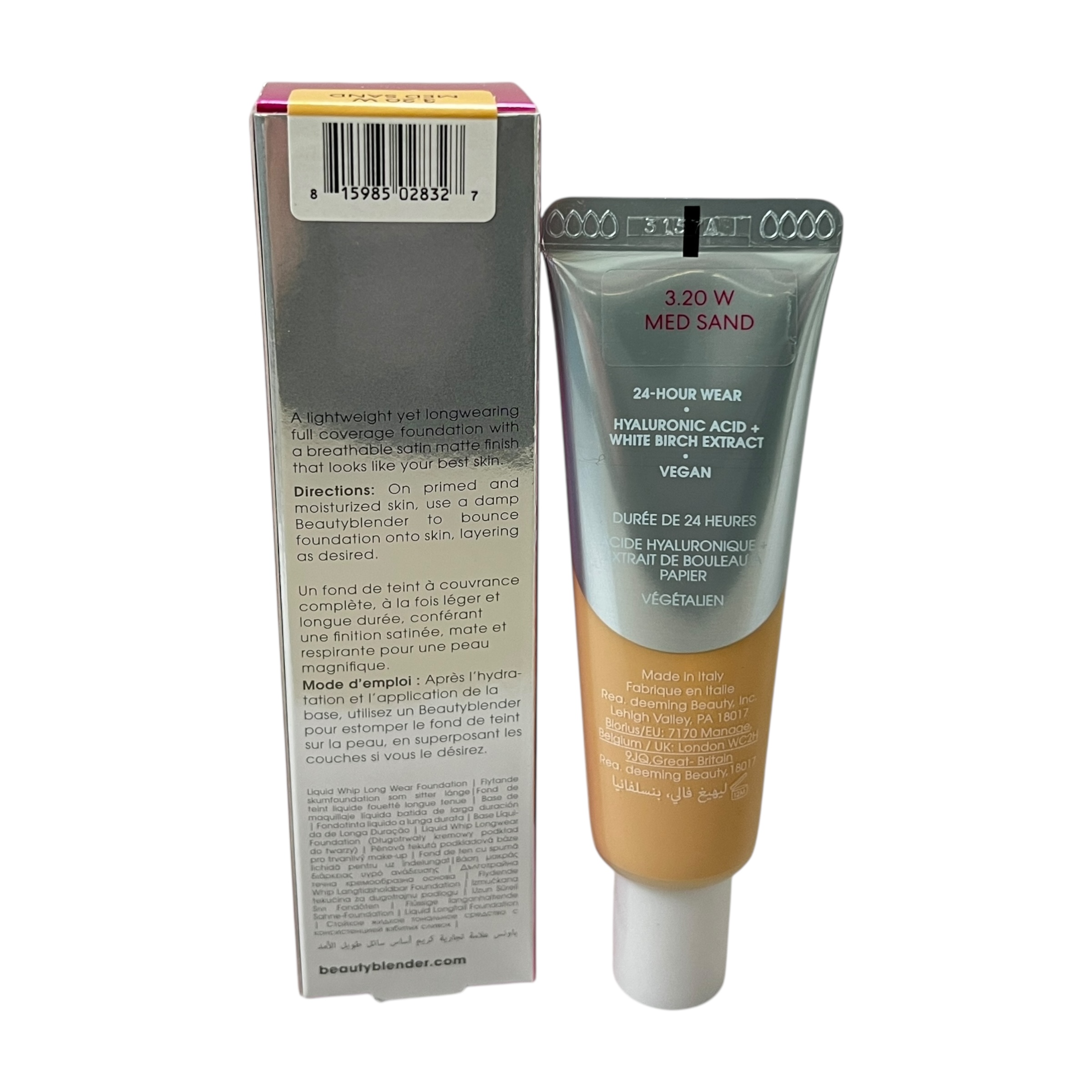 Beauty Blender Bounce Foundation Liquid Whip Long Wear Foundation 1 fl oz 3.20 W Medium Sand