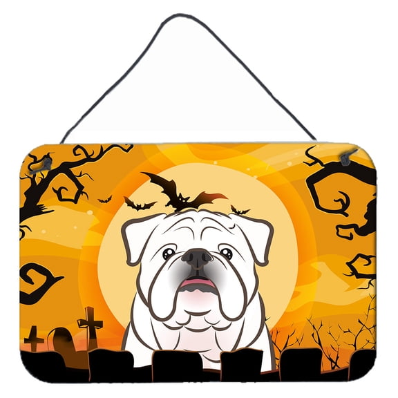 Carolines Treasures BB1778DS812 Halloween White English Bulldog Wall and Door Hanging Prints