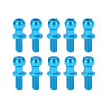 thumbnail image 1 of 10pcs Rc Aluminum Alloy Ball Head Link Track Rod Ball Head Screw Link Rod Shock Absorber End Compatible With Tt01 Tt02 Rc Car(blue), 1 of 5
