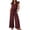 Wine, variant on Soyumi Jumpsuits for Women 2026 Summer Ruffle Sleeves Square Neck Rompers Drawstring Overalls with Pockets, Beige