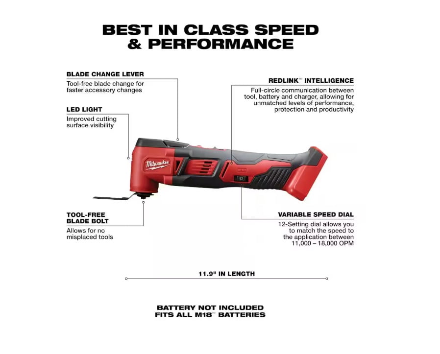 Milwaukee M18 18V Lithium-Ion Cordless Combo Kit (5-Tool) with (2) Batteries, Charger and Tool Bag