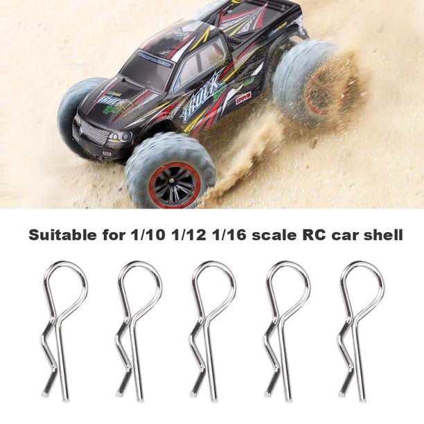200 Pièces Clips Carrosserie RC 1/10 - Broches Agrafe R Clips Pour Voiture Télécommandée Attaches Carrosserie RC Acier