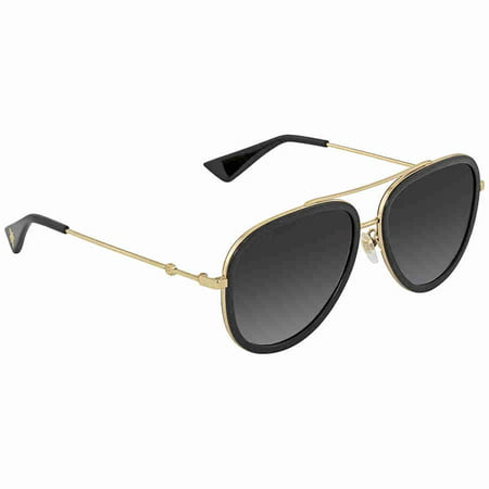 Gucci Grey Gradient Aviator Ladies Sunglasses GG0062S 007 57