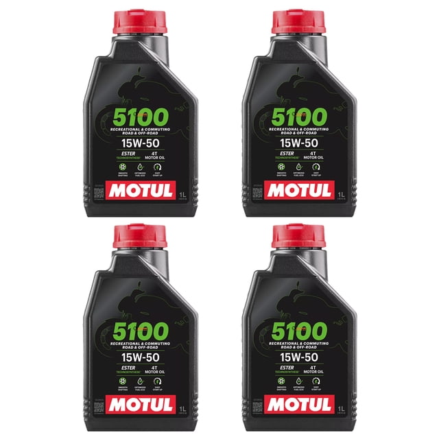 PAQ. DE 4 ACEITE PARA MOTO 4T MOTUL 5100 15W50 1L TECHNOSYNTHESE