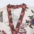 thumbnail image 5 of HH TRAF Blusa tipo kimono ajustada de manga larga con cuello en V y estampado elegante para mujer con diseño de cinturón asimétrico informal a la moda para mujer, 5 of 5