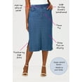thumbnail image 2 of Jessica London Women's Plus Size Casual Comfort Elastic Waist Stretch Denim Midi Skirt, 2 of 4
