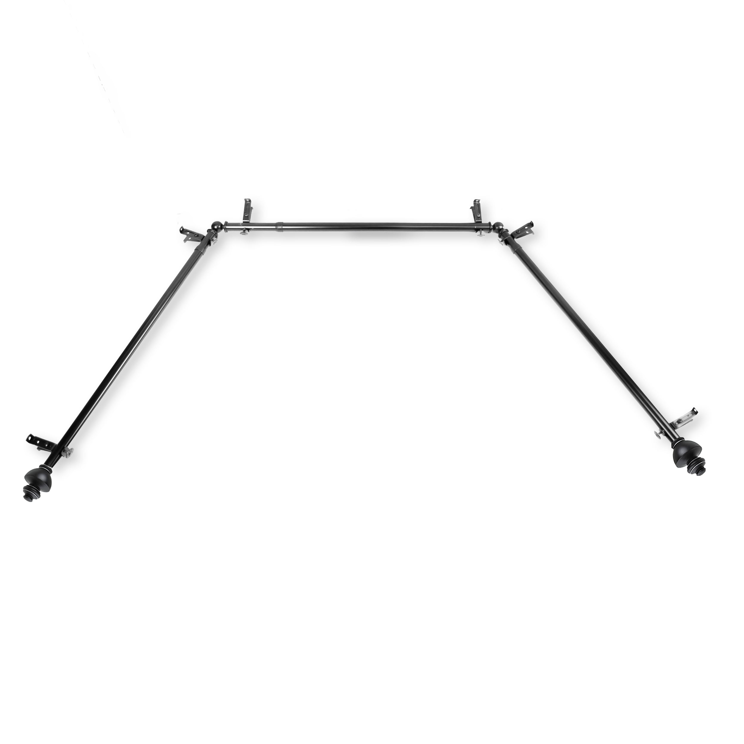 Willet 13/16" Bay Window curtain rod 20"-36", 38"-72" - Black
