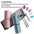 thumbnail image 4 of Travel Toothbrush Case with 5 Pack Silicone Toothbrush Covers, Portable Trips Wash Cup Holder Storage&nbsp;&nbsp;for Travel, Business, Home, Camping, School Supplies(Pink), 4 of 7