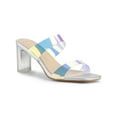 thumbnail image 1 of Unique Bargains Sandales à Talon Bloc à Brides Transparentes et Colorées pour Femmes, 1 of 7