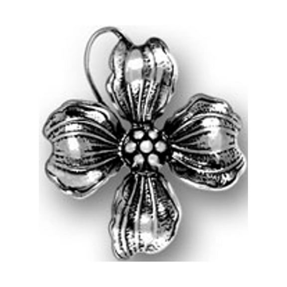 Sterling Silver 16" .8mm Box Chain 3D Dogwood Flower Pendant Necklace