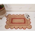 thumbnail image 5 of Rectangle Rug Natural Jute Rug Hand Braided Beige and Red Color Scalloped Area Rug, 5 of 5