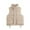 Khaki, variant on HOMBOM Womens Trendy Puffer Vest Sleeveless Zipper Coats Short Brown Waistcoat with Pockets Stand Collar Lightweight for Women