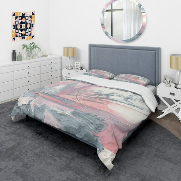 Designart 'Durty Shabby Pink Blush I' Shabby Duvet Cover Set