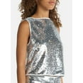 thumbnail image 3 of No Boundaries Sequin Tank Top and Shorts Set, 2-Piece, Women's, 3 of 4