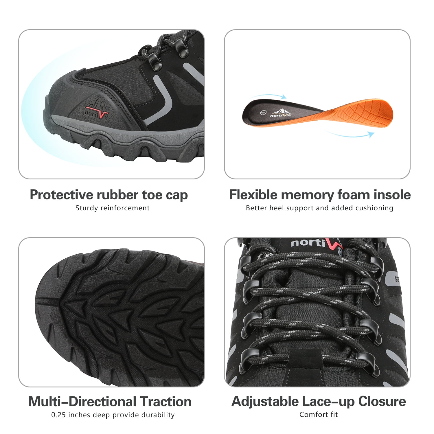Men's Low Top Waterproof Outdoor Hiking Backpacking Work Boots Shoes
