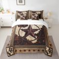 thumbnail image 3 of Homewish Retro Texas Stars 7-Piece Twin Bedding Sets,Rustic Farmhouse Cowhide Bedding Comforter Set,Brown Beige Sheet Sets For Boys Kids,Breathable Home Decor, 3 of 9