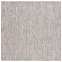SAFAVIEH Courtyard Mitre Geometric Indoor/Outdoor Area Rug, Ivory/Beige Grey, 6'7" x 6'7" Square