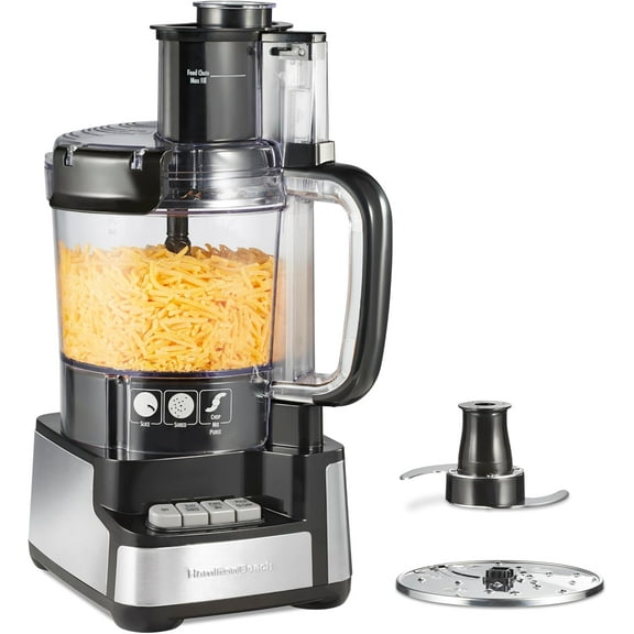 Stack & Snap Food Processor and Vegetable Chopper, BPA Free, Stainless Steel Blades, 12 Cup Bowl, 2-Speed 450 Watt Motor, Black (70725A)