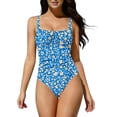 thumbnail image 2 of qafoshin Womens One Piece Swimsuits Spaghetti Strap Summer Bathing Suits Floral Printed Beach Vacation Swimwear, 2 of 8