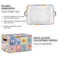 thumbnail image 2 of Yayeee Canvas Storage Basket with Handles for Shelves Fabric Bins Closet Organizer, Blue Flowers, 2 of 8