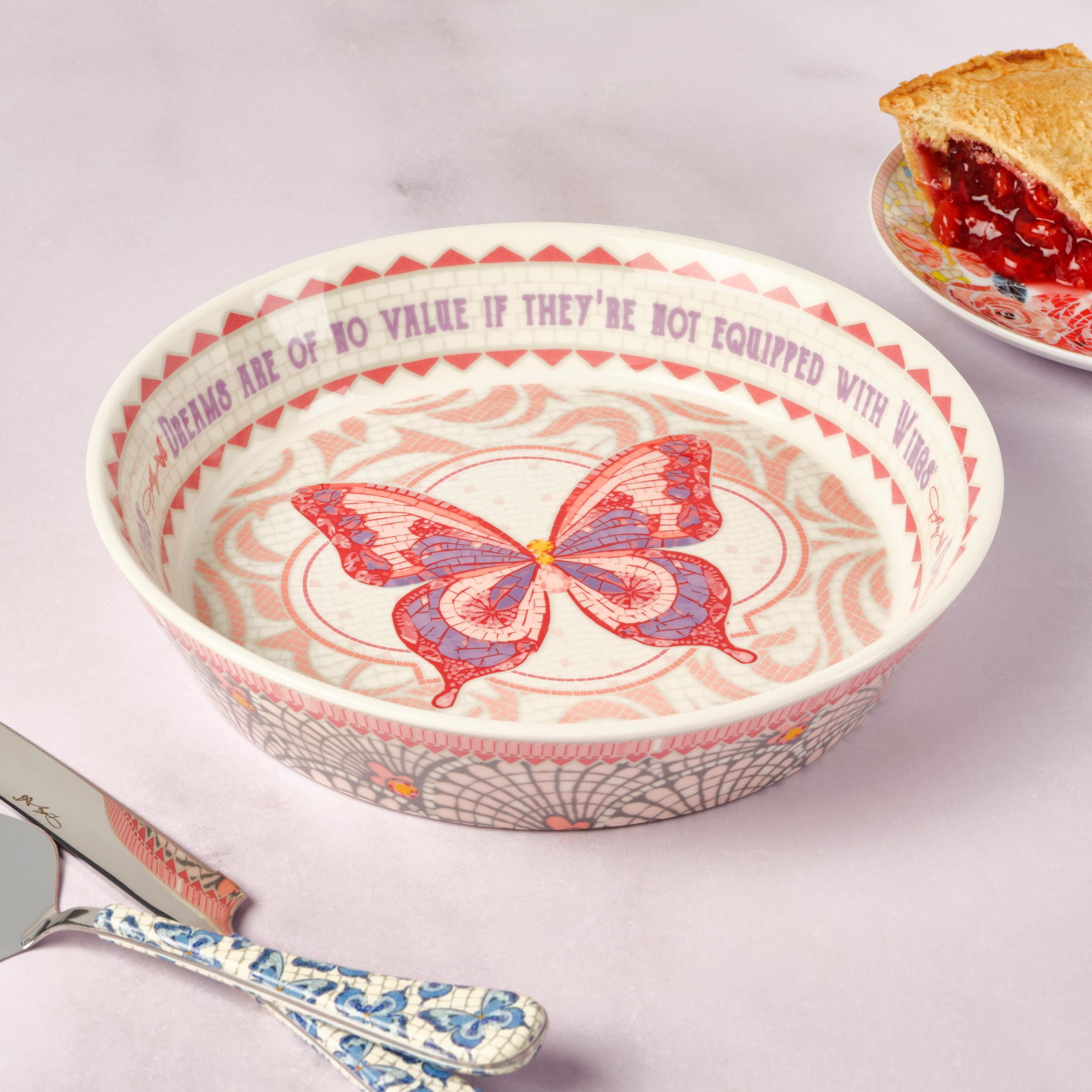 Dolly Parton Jeweled Mosaic 10in Stoneware Pie Dish
