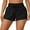 Black, variant on Women's Double Layer Swim Bottoms High Waisted Drawstring Bermuda Shorts Swimwear