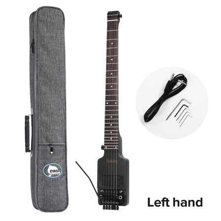 Batking Headless Electric 6-String Double Locking Tremolo left handed electric guitar with Gigbag in Black
