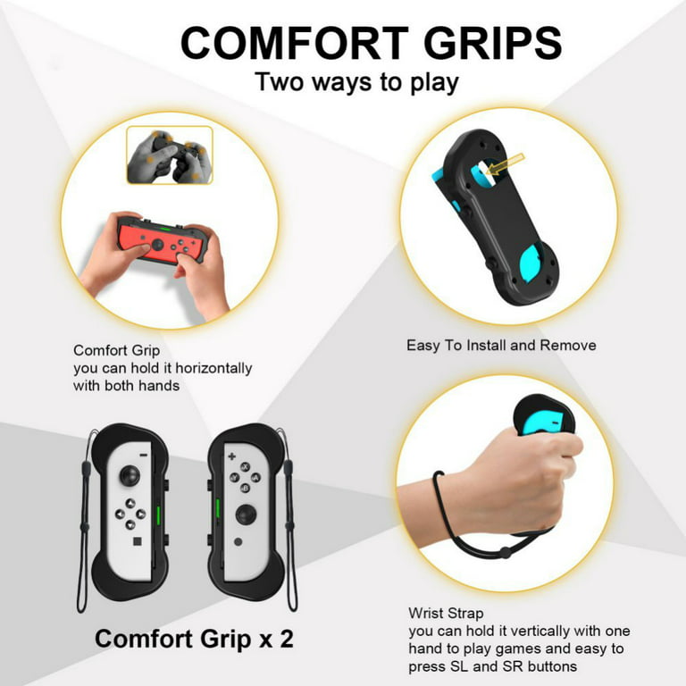 Wrist for Rackets Kit Sports Mario Games, Joycon for Controller Golf Family 1 Badminton Leg 2022 Rush, in Tennis Accessories 12 Sword Dance Switch Grip Super OLED Switch Bundle, Bands Strap,