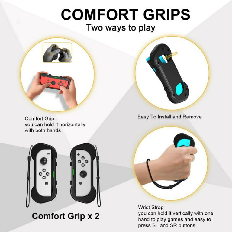 2022 Switch Sports Accessories Bundle, 12 in 1 Family Kit for Switch OLED  Games, Joycon Grip for Mario Golf Super Rush, Wrist Dance Bands Leg Strap,  Tennis Badminton Rackets Sword Controller