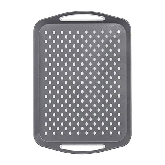 Plastic Serving Tray Set 3-Pack - Secure Lap Trays with Grip Handles & Rubber Non-Slip Surface, Dishwasher Safe - Ideal for Breakfast in Bed, Food Prep, Tea, Dining - 16x11 Inch