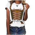 thumbnail image 2 of Pompotops Blouse Décontractée Mode Femme Imprimé Oktoberfest Col Rond T-Shirt Blouse Imprimée Tee Liquidation, 2 of 5