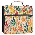 thumbnail image 5 of FORMRS Zipper Binder with Shoulder Strap 2-inch Ring 500 Sheet Capacity File Bag, Orange Leaves, 5 of 5