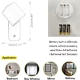 thumbnail image 4 of FSLiving Battery Operated Wall Sconces Wireless White Metal Shade Wall Lamp Retro Design E26 Base LED Nightstand Wall Light Fixture for Corner Loft Corrider Entrance - 1 Light, 4 of 7